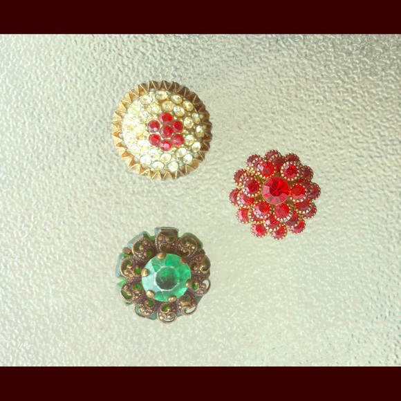 Vintage Accessories - Bundle 3 VTG 50s Jewel Tone & Rhinestone Buttons